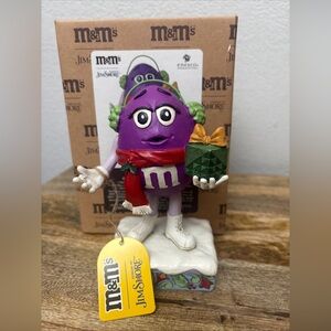 Jim Shore M&M'S Purple Sweet Surprise Figure Earmuffs & Gift 6015684 NEW